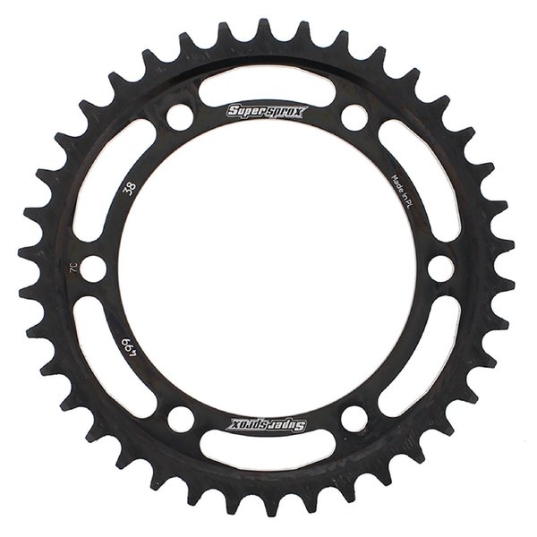 Supersprox Steel Sprocket Black 38T- for Suzuki GSXR750 96 97 RFE-499-38-BLK